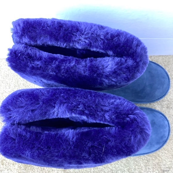 Lamo Water Resistant Suede Faux Fur Tall Boots-Savoy Navy 7M - Picture 6 of 7